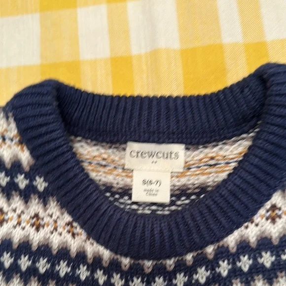 Crewcuts Navy Fair-isle Sweater size 6-7 - Picture 2 of 6